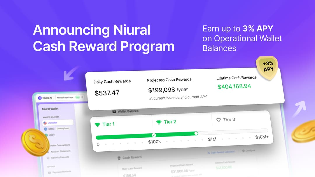  Niural AI Launches Cash Rewards: Up to 3% APY Earnings on Payroll Funds