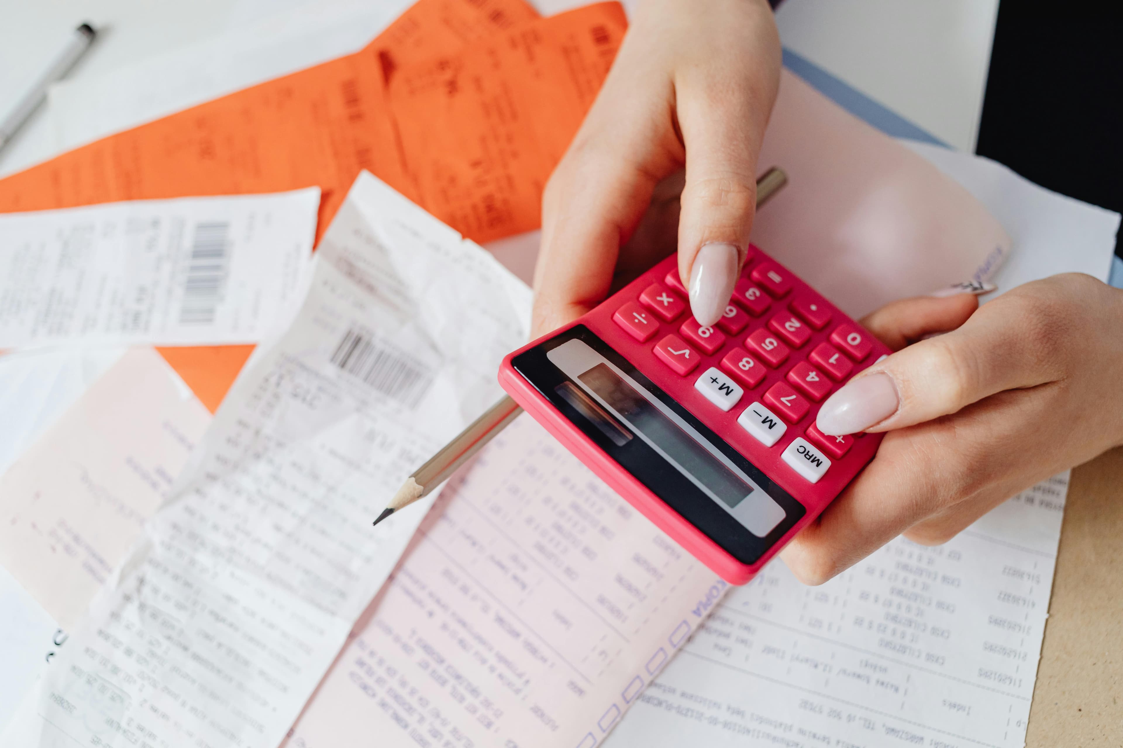 Calculator and papers.