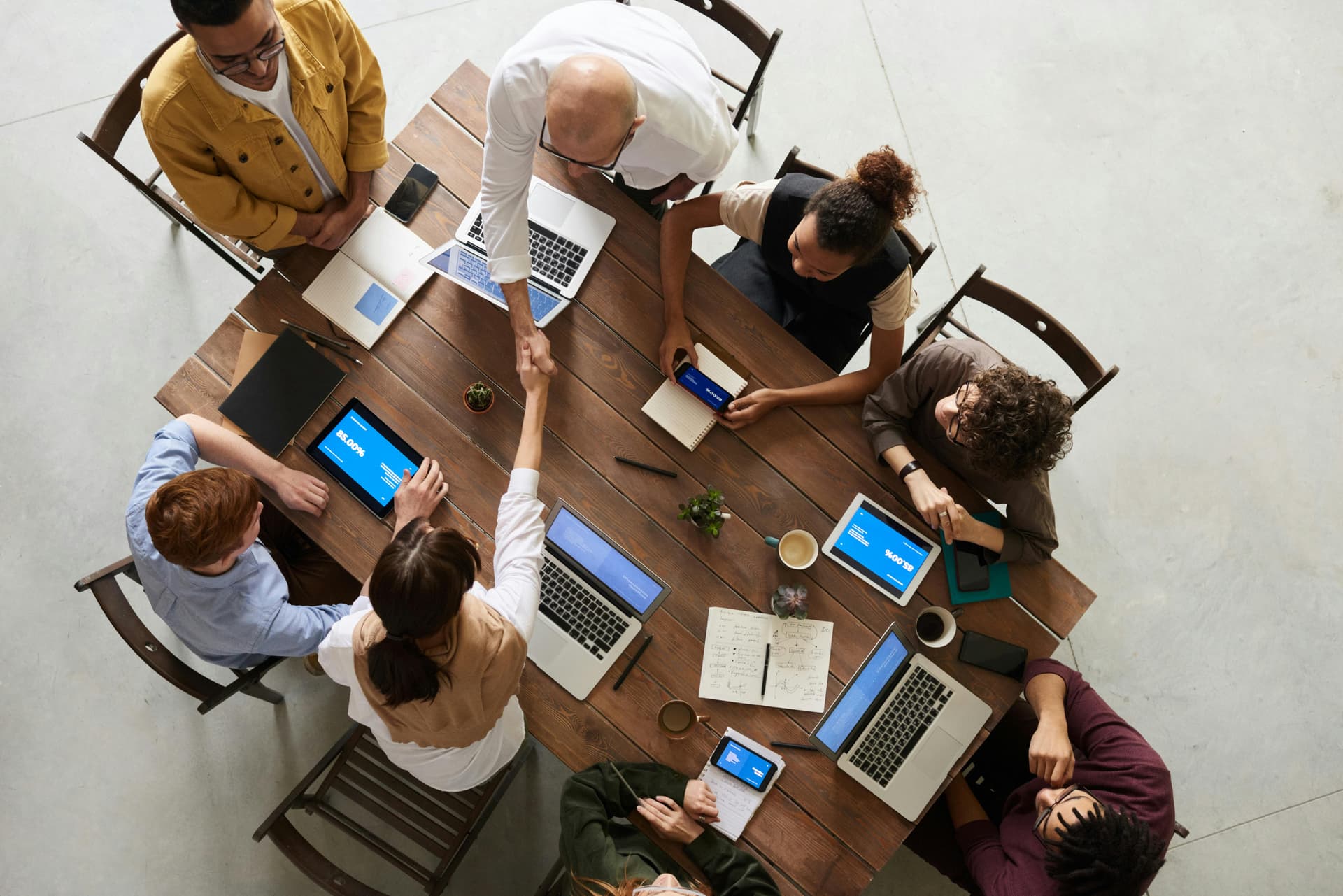 An office team in a meeting.