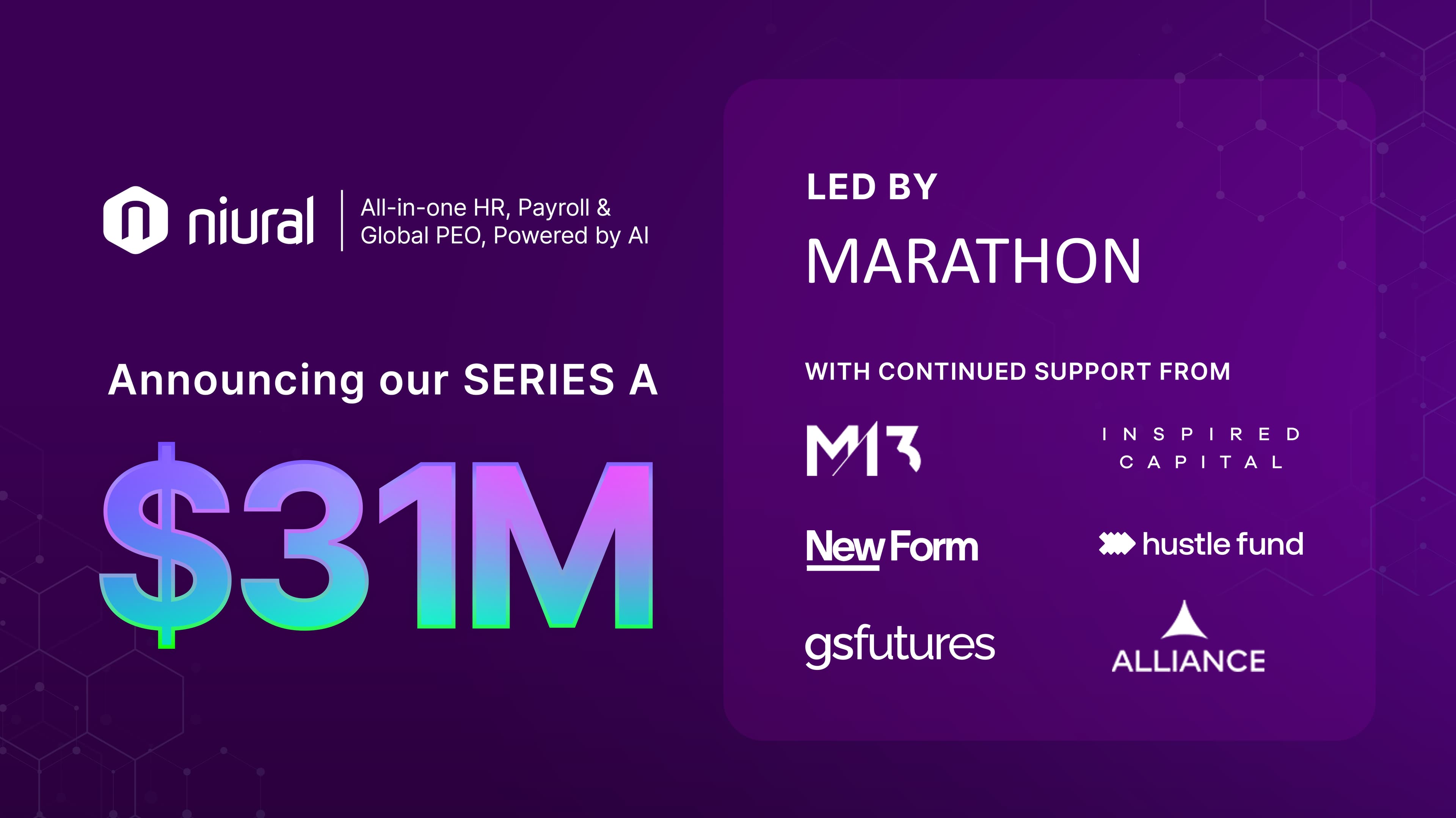 Niural Series A funding announcement.