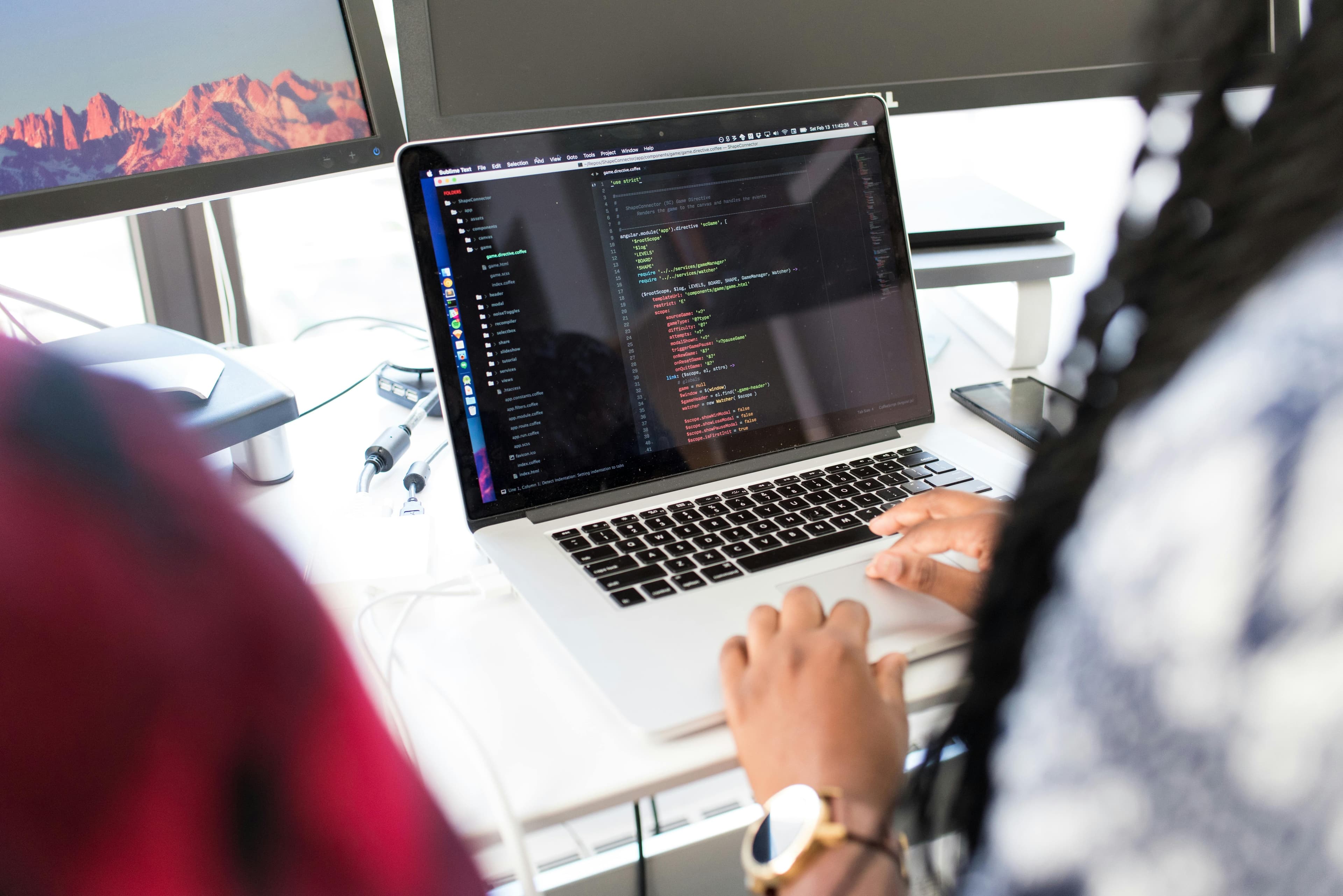 Code on computer screen.