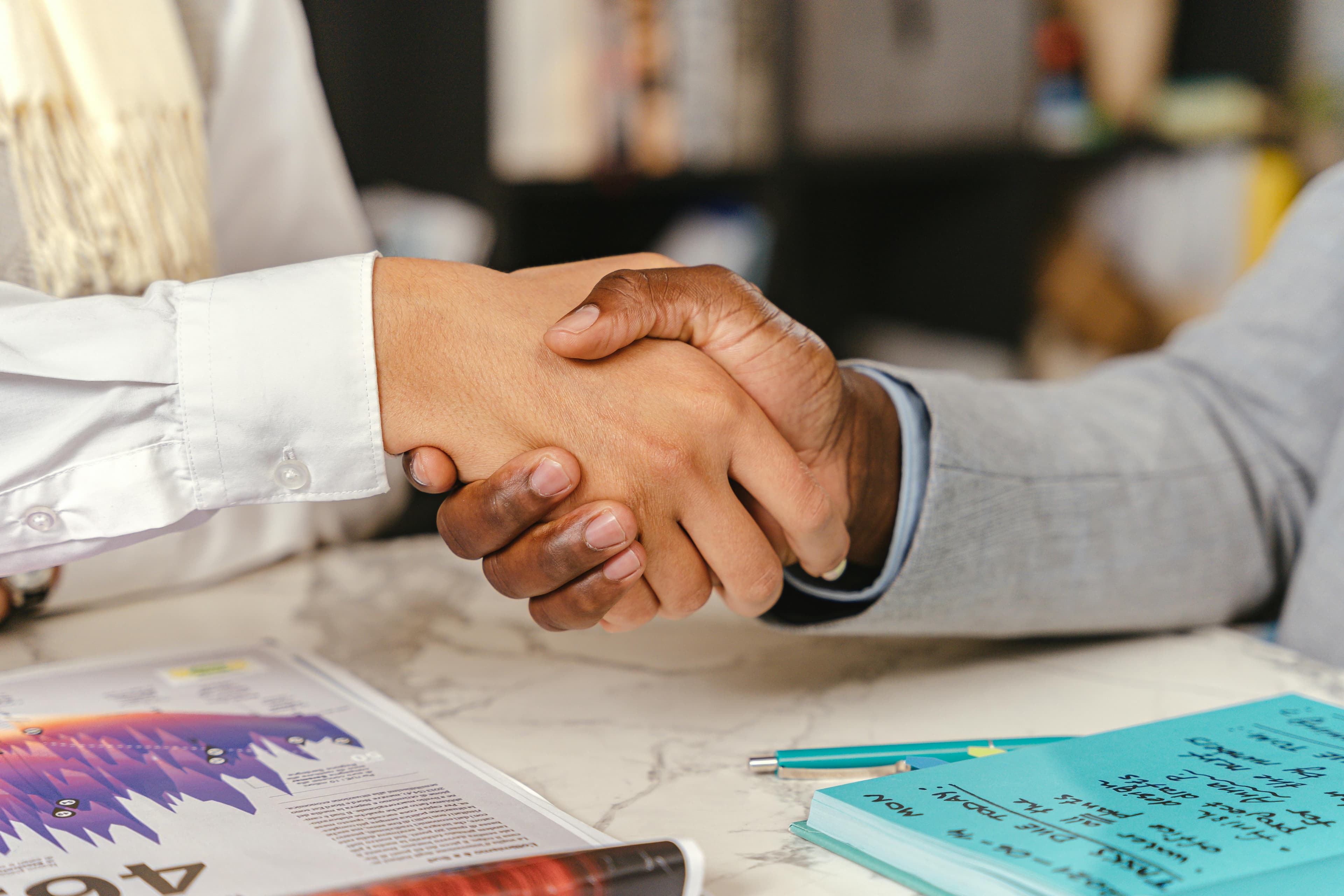 A handshake.