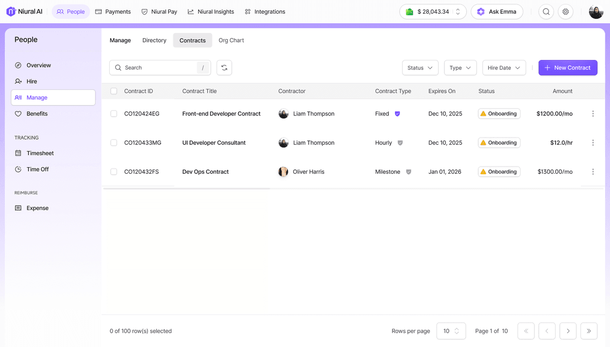 Niural Contractor Management image